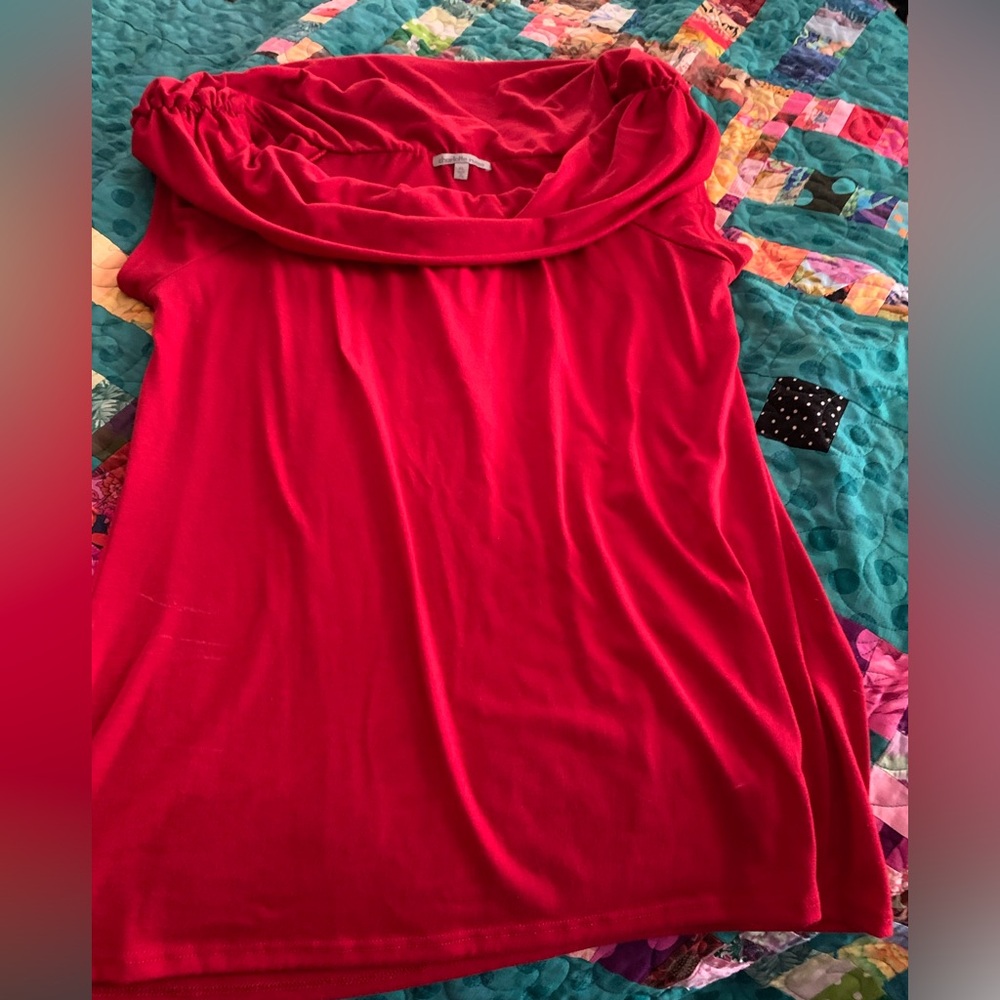 Charlotte Russi red knit top XL